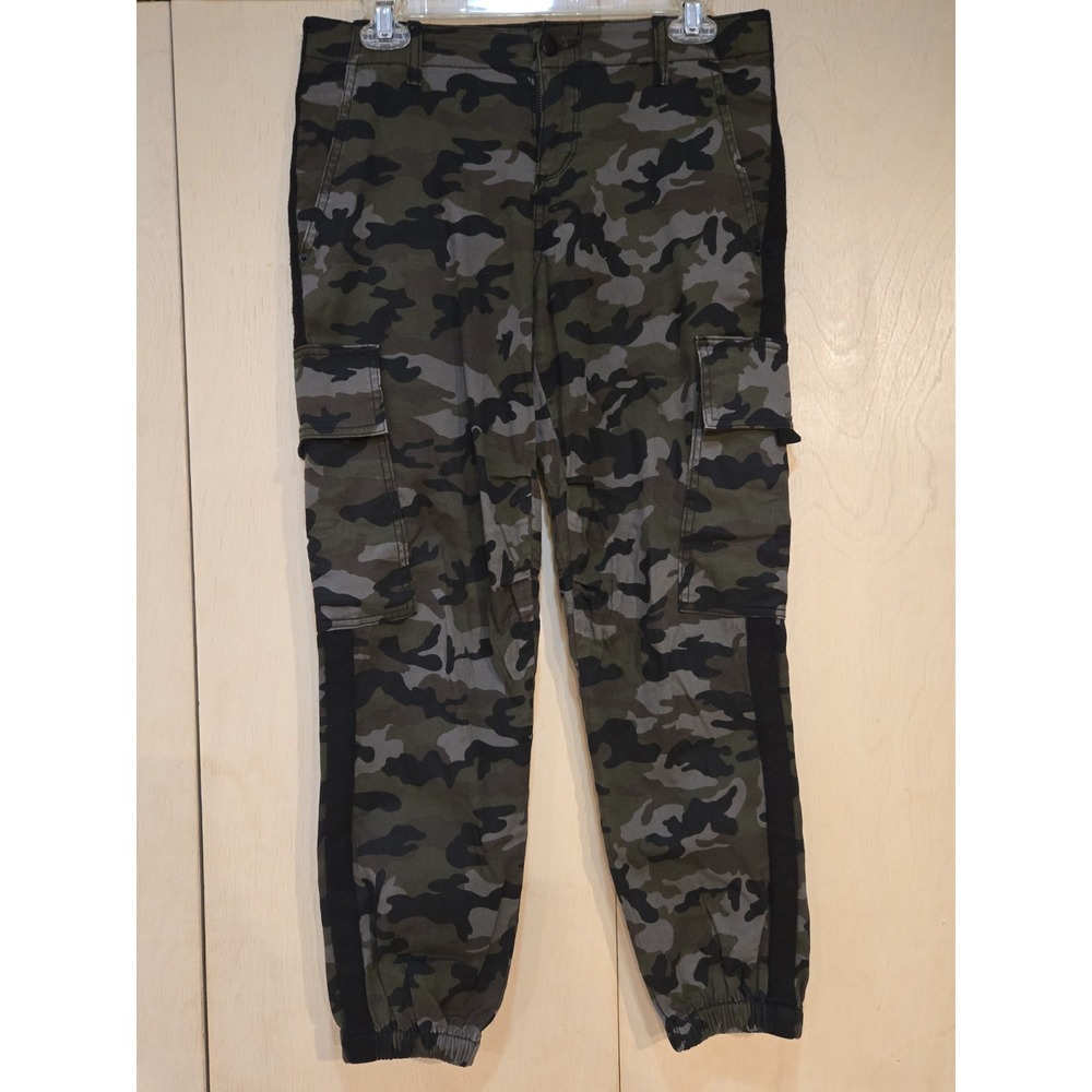 Blue Revival Women's 24 Camo Cargo Jogger Pants Velvet Stripe Stretch